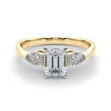 Timeless Three-Stone Pear Diamond Engagement Ring — 9K/18K Gold & Platinum