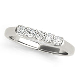 Prong Set Half Eternity Ring in Gold & Platinum