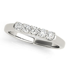Prong Set Half Eternity Ring in Gold & Platinum