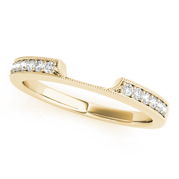 Milgrain Curved Half Eternity Ring in Gold & Platinum
