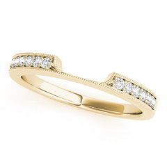 Milgrain Curved Half Eternity Ring in Gold & Platinum