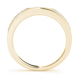 Milgrain Curved Half Eternity Ring in Gold & Platinum