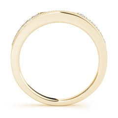 Milgrain Curved Half Eternity Ring in Gold & Platinum
