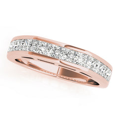 Fancy Princess Half Eternity Ring in Gold & Platinum