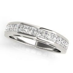 Fancy Princess Half Eternity Ring in Gold & Platinum