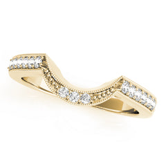 Curved Bands Half Eternity Ring in Gold & Platinum
