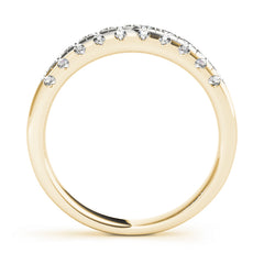 Prong Set Wedding Half Eternity Ring in Gold & Platinum