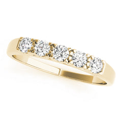 U-Prong Round Half Eternity Ring in Gold & Platinum