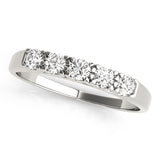 U-Prong Round Half Eternity Ring in Gold & Platinum