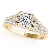 Brilliant Multi-Row Round Diamond Engagement Ring — 9K/18K Gold & Platinum