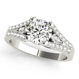 Brilliant Multi-Row Round Diamond Engagement Ring — 9K/18K Gold & Platinum