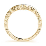 Single Row Channel Set Curved Half Eternity Ring in Gold & Platinum