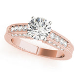 Opulent Antique Round Diamond Engagement Ring — 9K/18K Gold & Platinum