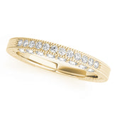 Pave Half Eternity Ring in Gold & Platinum