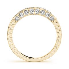 Pave Half Eternity Ring in Gold & Platinum