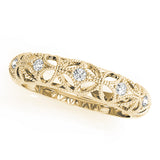 Vintage-Inspired Milgrain Half Eternity Ring in Gold & Platinum