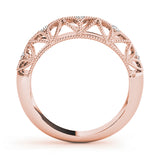 Vintage-Inspired Milgrain Half Eternity Ring in Gold & Platinum