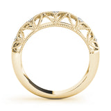 Vintage-Inspired Milgrain Half Eternity Ring in Gold & Platinum
