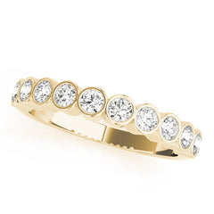 Bezel Set Half Eternity Ring in Gold & Platinum