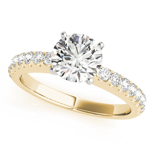 Splendid Prong-Set Round Diamond Engagement Ring — 9K/18K Gold & Platinum