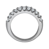 Double Row Shared Prong Half Eternity Ring in Gold & Platinum