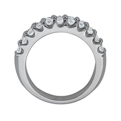 Double Row Shared Prong Half Eternity Ring in Gold & Platinum