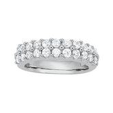 Double Row Shared Prong Half Eternity Ring in Gold & Platinum