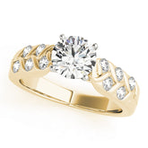 Classic Multi-Row Round Diamond Engagement Ring — 9K/18K Gold & Platinum