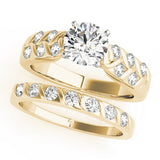 Classic Multi-Row Round Diamond Engagement Ring — 9K/18K Gold & Platinum