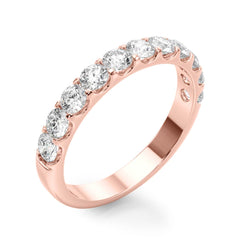 Shared Prong Diamond Half Eternity Ring in Gold & Platinum