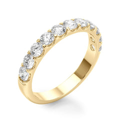 Shared Prong Diamond Half Eternity Ring in Gold & Platinum