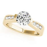 Vintage-Inspired Channel-Set Round Diamond Engagement Ring — 9K/18K Gold & Platinum