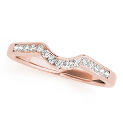 Curved Bands Half Eternity Ring in Gold & Platinum