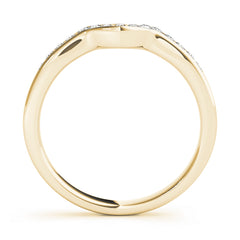 Curved Bands Half Eternity Ring in Gold & Platinum