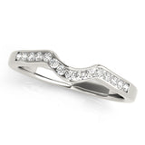 Curved Bands Half Eternity Ring in Gold & Platinum