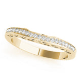 Curved Bands Half Eternity Ring in Gold & Platinum