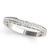 Curved Bands Half Eternity Ring in Gold & Platinum
