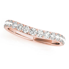 Prong Set Curved Half Eternity Ring in Gold & Platinum