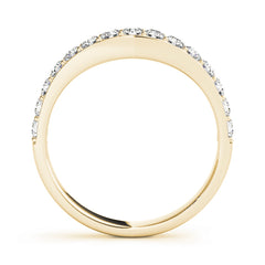 Prong Set Curved Half Eternity Ring in Gold & Platinum