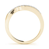 Curved Bands Half Eternity Ring in Gold & Platinum