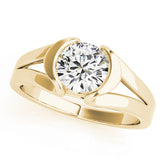 Regal Solitaires Any Shape Round Diamond Engagement Ring — 9K/18K Gold & Platinum