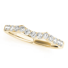 Prong in Channel Curved Half Eternity Ring in Gold & Platinum