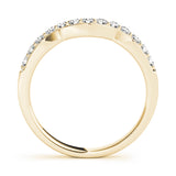 Prong in Channel Curved Half Eternity Ring in Gold & Platinum