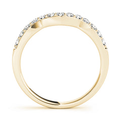 Prong in Channel Curved Half Eternity Ring in Gold & Platinum