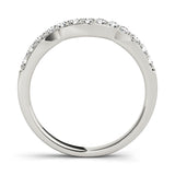 Prong in Channel Curved Half Eternity Ring in Gold & Platinum