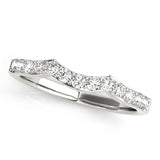 Prong in Channel Curved Half Eternity Ring in Gold & Platinum