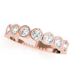 Bezel Set Half Eternity Ring in Gold & Platinum