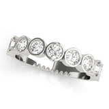 Bezel Set Half Eternity Ring in Gold & Platinum