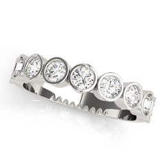 Bezel Set Half Eternity Ring in Gold & Platinum