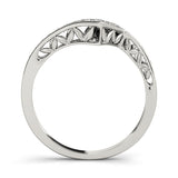 Channel Set Curved Half Eternity Ring in Gold & Platinum